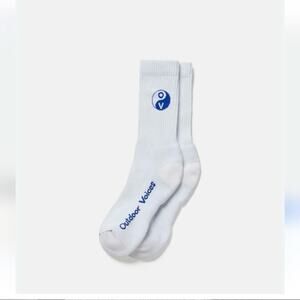 Outdoor Voices‎ Graphic Crew Socks White Ying Yang Size S M Women 7-9.5 Athletic